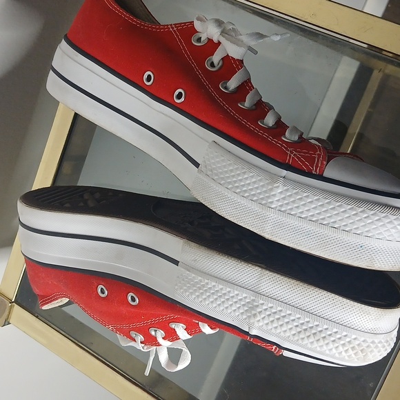 Converse Red Chuck Taylor All Star Low Sneakers Ox Size 10 - Picture 8 of 16